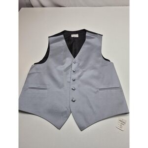 Tuxedo Park Vest Mens XL Silver 100% Polyester Tuxedo Formal Wedding Groomsmen